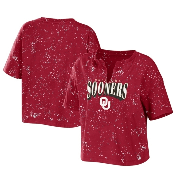 Wear By Erin Andrews Tops - Oklahoma Sooners WEAR by Erin Andrews Women's Cropped Tee Sz L